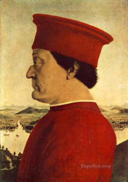  Italian Oil Painting - Portrait Of Federico Da Montefeltro Italian Renaissance humanism Piero della Francesca